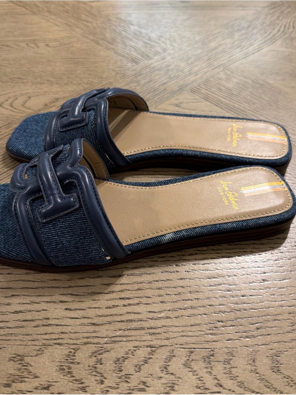 Sam Edelman Irina Blue Denim Slide Sandals US Size 6 - Picture 3 of 5